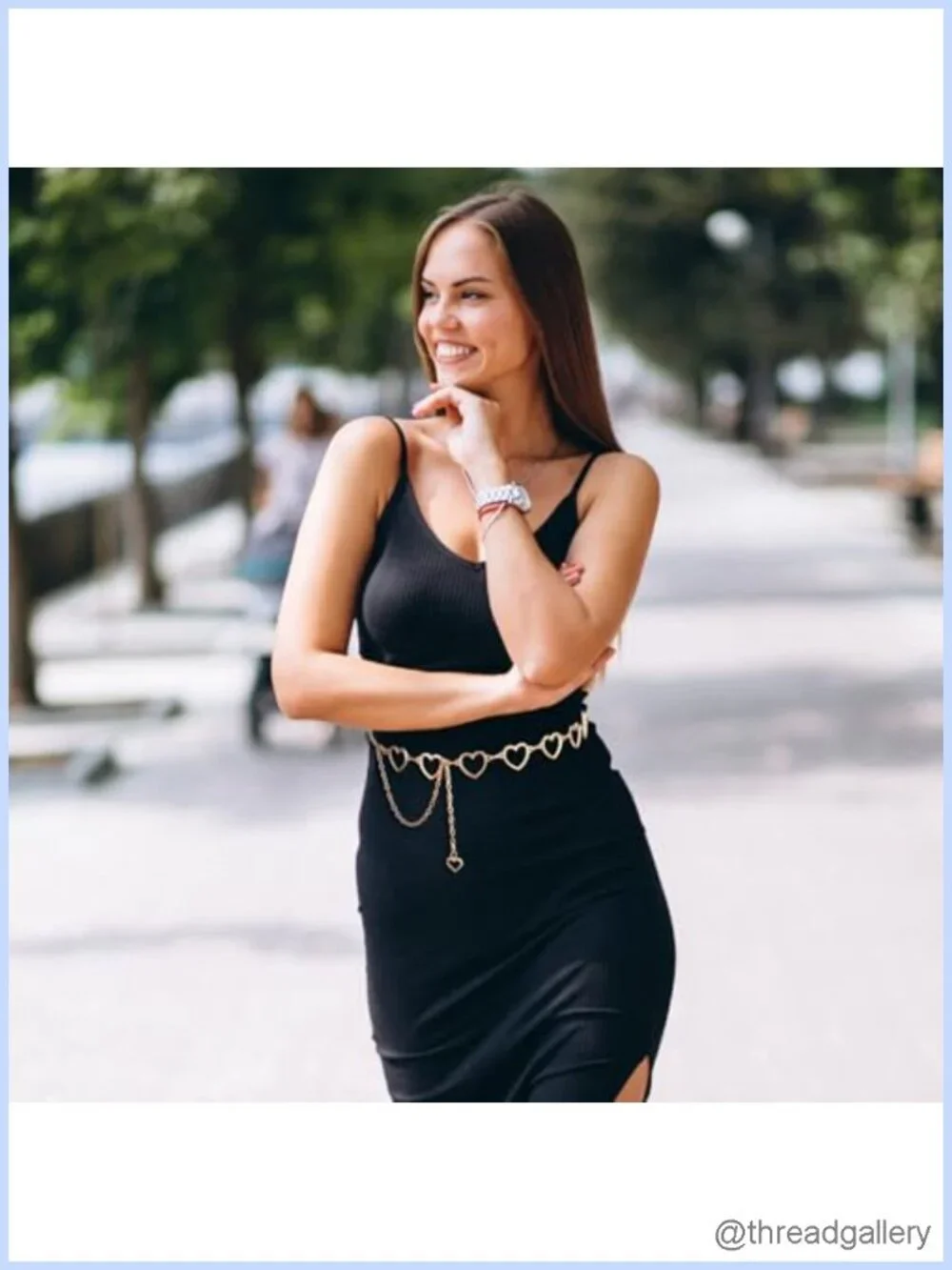 Rhinestone Heart Waist Chain Adjustable Gold Belt for Dress Jeans Bikini